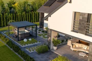 Pergola elektrická  PRIME s osvětlením - modulární 400 x 400