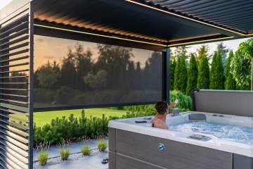 Pergola elektrická  PRIME s osvětlením - modulární 400 x 400