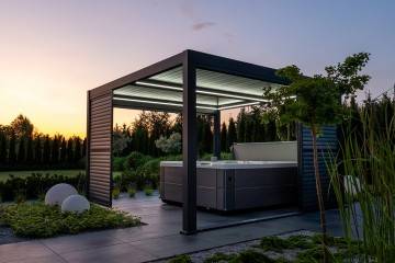 Pergola elektrická  PRIME s osvětlením - modulární 400 x 400