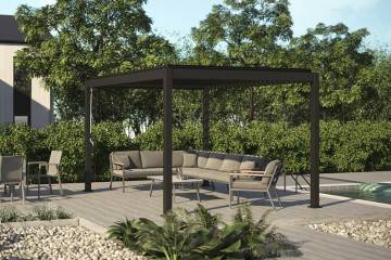 Hliníková pergola PERARA 400x300 antracit + 1 roleta 300 cm 1561 OUTLET