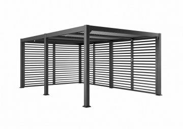 Hliníková pergola  MARANZA 540x350 Antracit + Prolamované přední stěny 1x Levá + 1x Pravá 1546 OUTLET