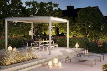 Hliníková pergola PERARA 400x300 bílá + 1 roleta 300 cm 1561 OUTLET