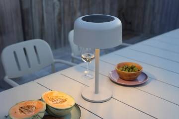 Solární lampa JAMES bílá ⌀14x26cm