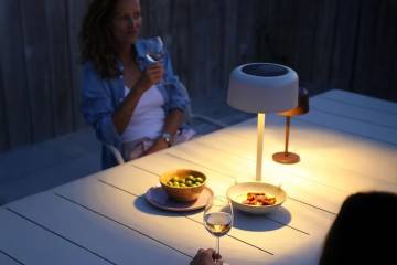 Solární lampa JAMES bílá ⌀22x38cm