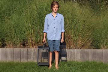 Solární lampa EMMA antracitová 15x15x28cm