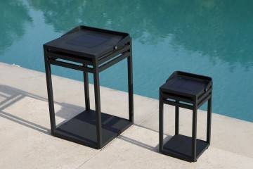 Solární lampa EMMA antracitová 15x15x28cm