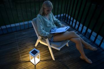 Solární lampa EMMA bílá 15x15x28cm