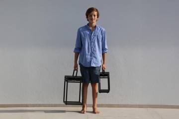 Solární lampa EMMA antracitová 25x25x40cm