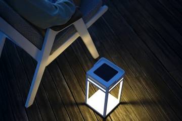 Solární lampa EMMA bílá 25x25x40cm