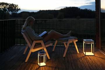 Solární lampa EMMA moka 25x25x40cm